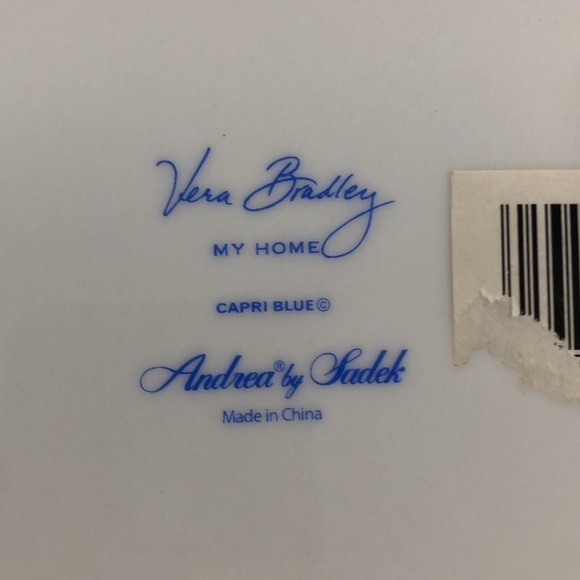 Vintage  Vera Bradley ceramic dish Capri blue paisley Andrea by Sadek - Picture 7 of 10